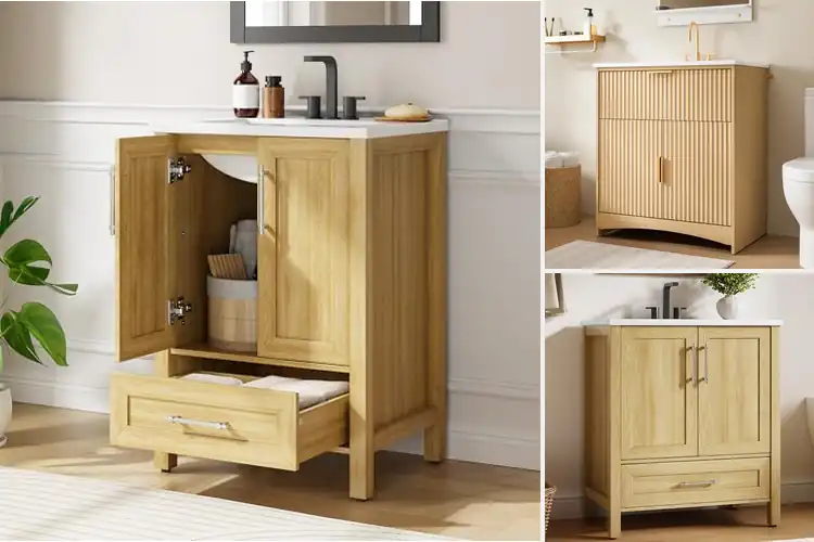 Detailed view of Best Natural Wood Bathroom Vanities