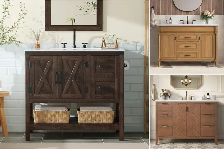 Detailed view of Best Wood Finish Bathroom Vanities